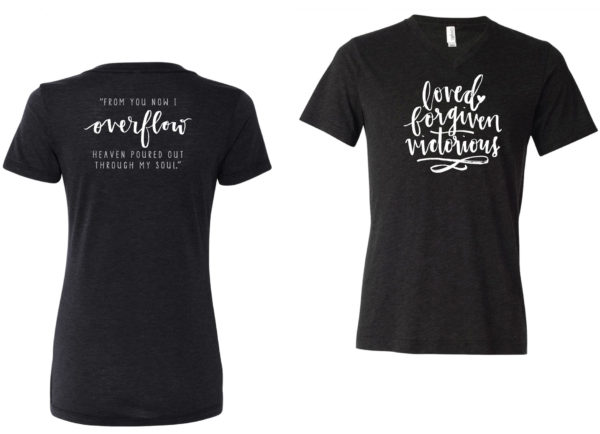 LOVED FORGIVEN VICTORIOUS Women's V-Neck Tee