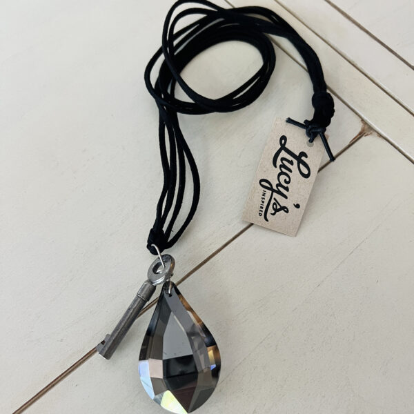 LUCY'S Gunmetal Prism Pendant Necklace