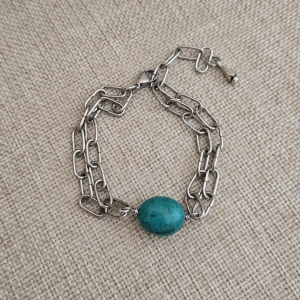 PURIFY MY HEART Turquoise Paperclip Bracelet